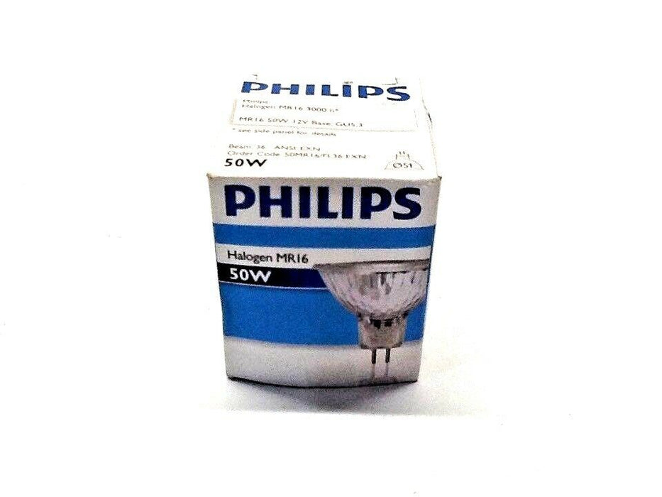 2 Philips Halogen MR16 50W Light Bulbs 818122 NOS