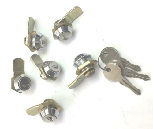 Keyed Cam Lock Key For Door Thickness  1/8 in. Chrome Finish (Lot of 6)