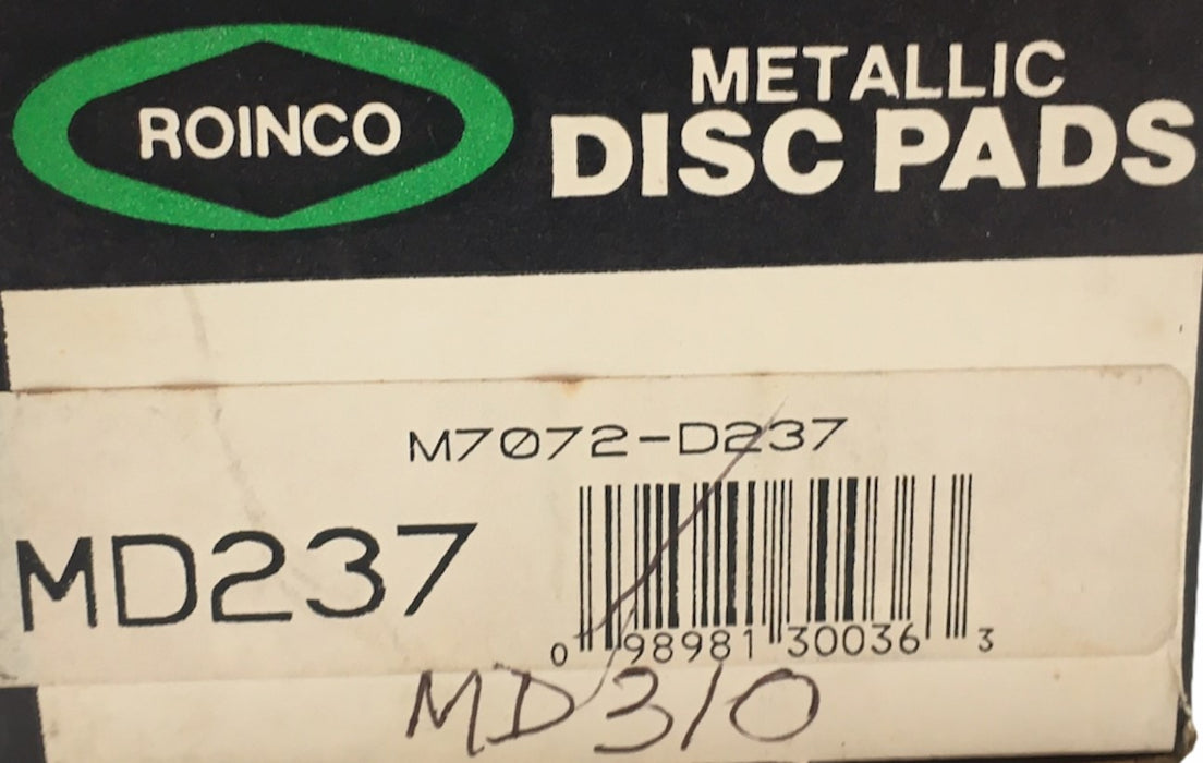 Roinco Disc Brake Pads MD237 NOS