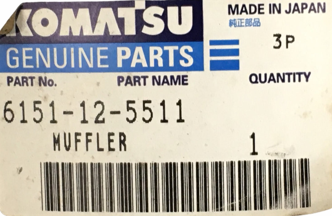 Komatsu Excavator Muffler Silencer 6151-13-5720 NOS