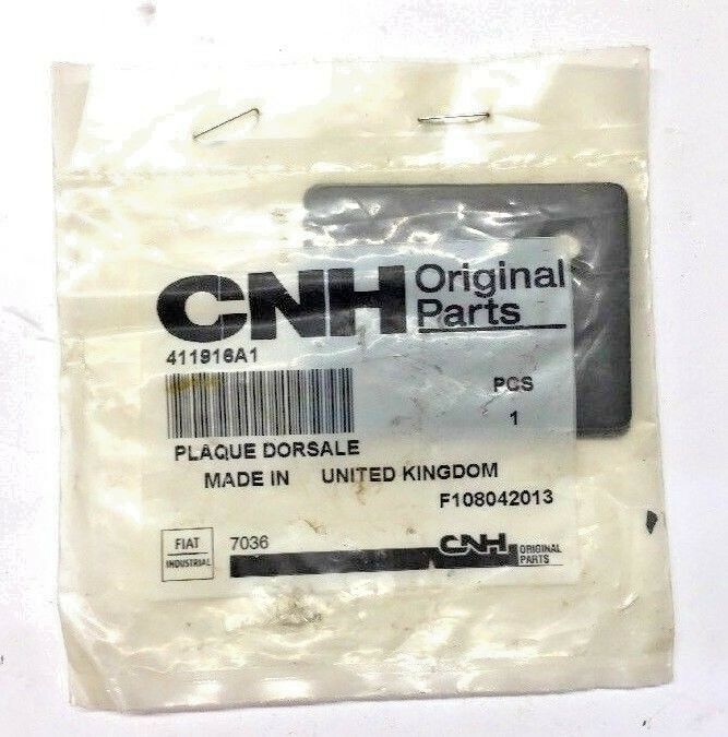 Case New Holland CNH Black Plate 411916A1 NOS