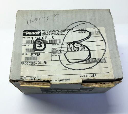 ?Parker Pipe Coupling Adapter 1 1/4-GG-S (1-1/4" NPTF X 1-1/4" NPTF) NOS