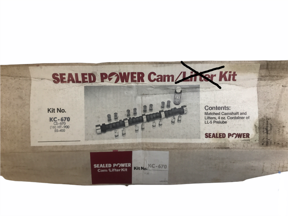 Sealed Power Cam and Lifter Kit (No Lifters) KC-670 NOS
