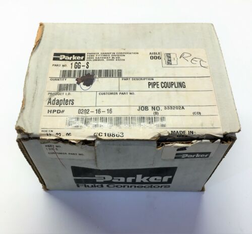?Parker Pipe Coupling Adapter 1-GG-S (1" NPTF X 1" NPTF) [Lot of 2] NOS