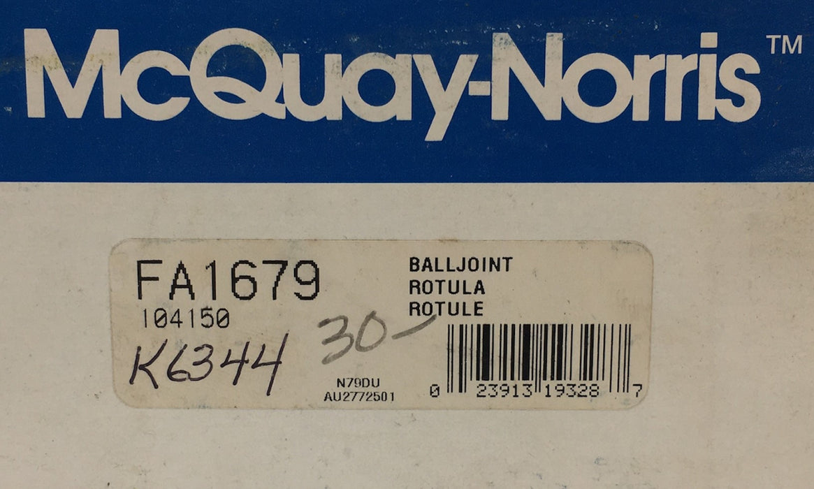 McQuay-Norris Suspension Ball Joint FA1679 NOS