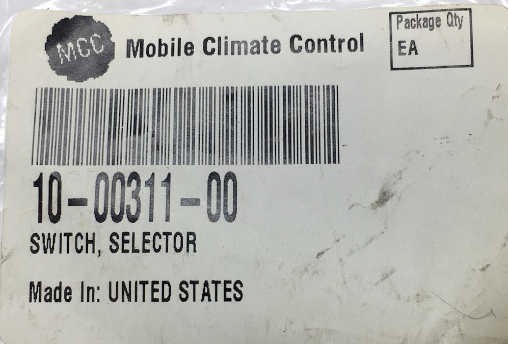 Mobile Climate Control Air Conditioner Temperature Selector 10-00311-00 NOS