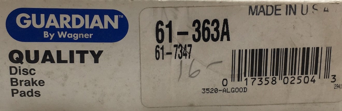 Guardian Disc Brake Pads 61-363A NOS