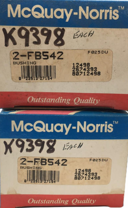 McQuay-Norris Control Arm Bushing [Lot of 2] FB542 NOS