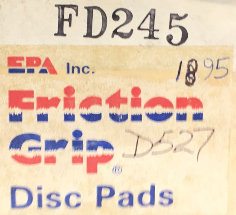 Friction Grip Disc Brake Pads FD245 NOS