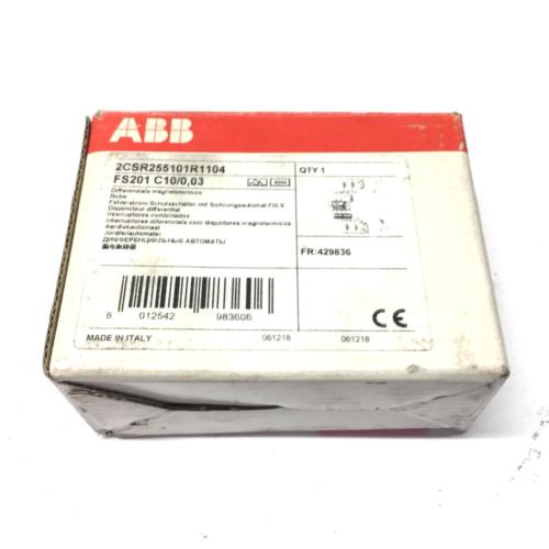Asea Brown Boveri ABB 10A Circuit Breaker FS201-C10 NOS ...