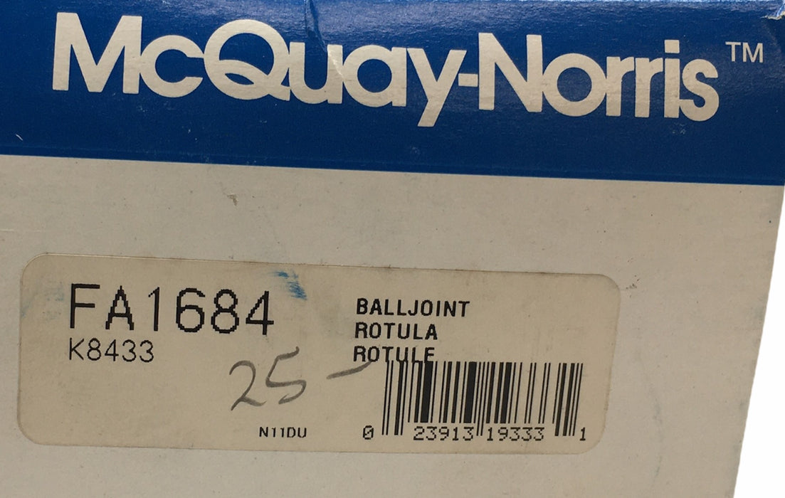 McQuay-Norris Suspension Ball Joint FA1684 NOS