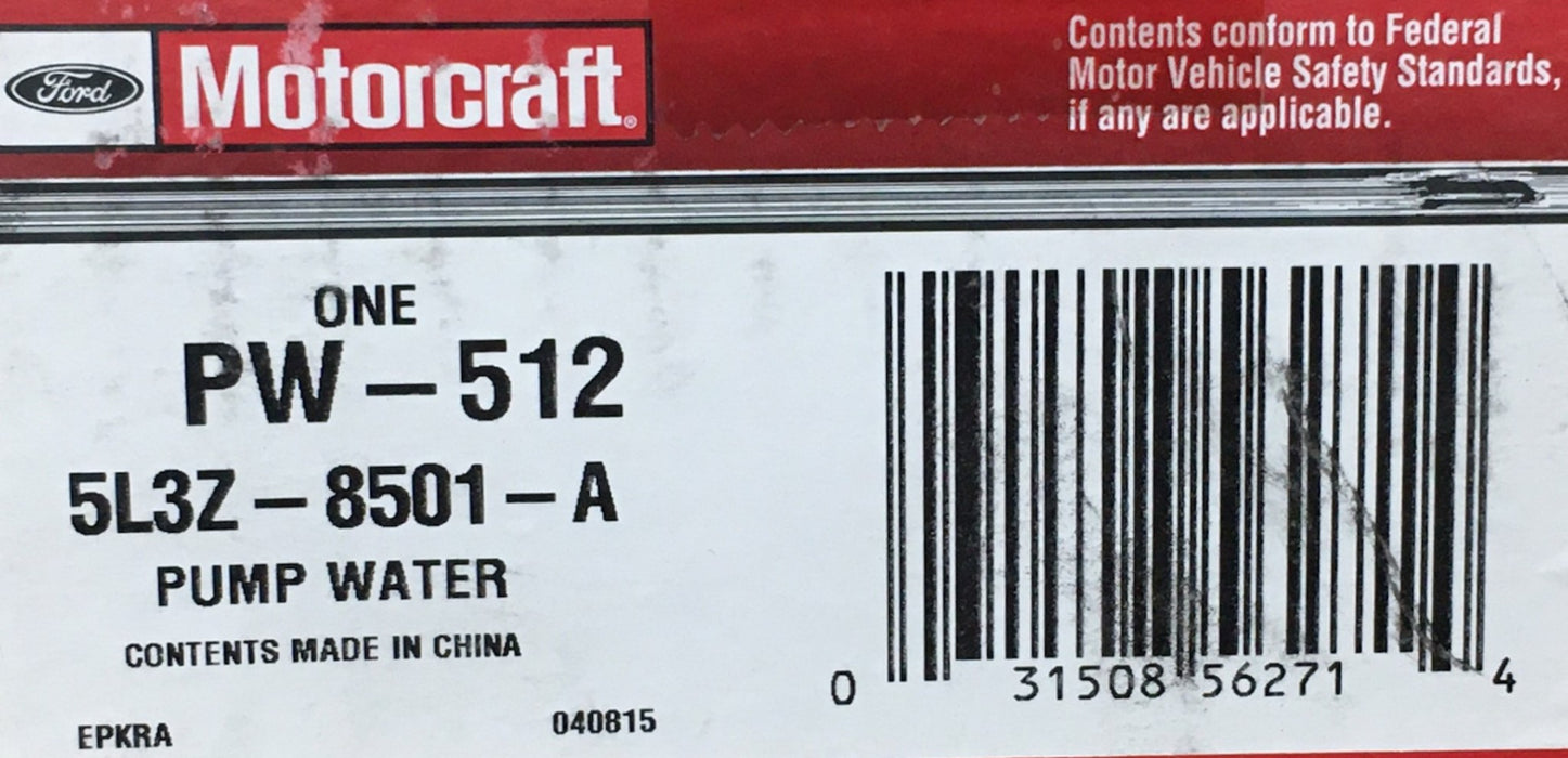 Motorcraft Engine Water Pump 5L3Z-8501-A NOS