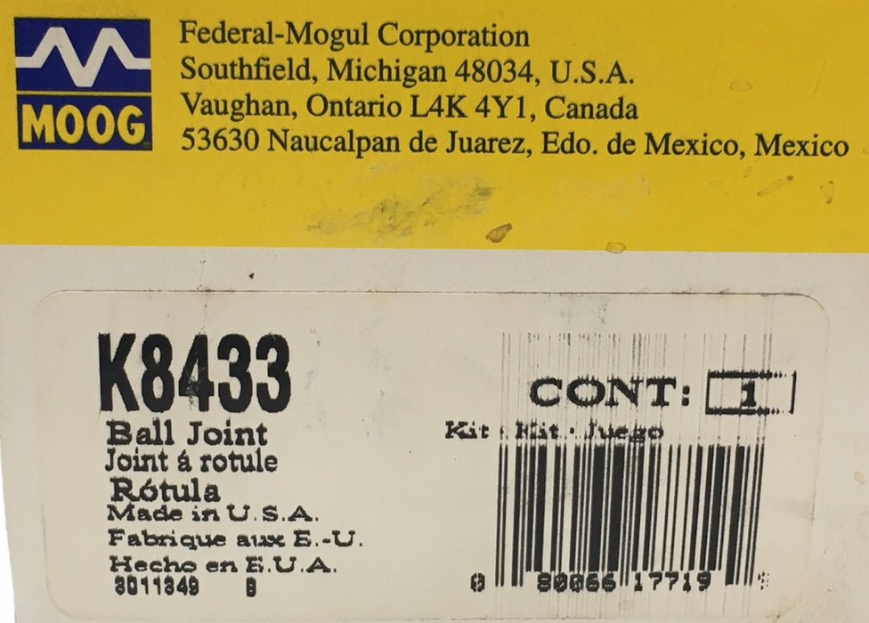 Moog Suspension Ball Joint K8433 NOS