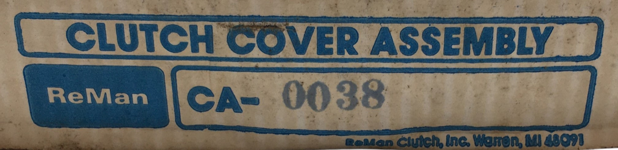 Reman Remanufactured Clutch Cover Assembly CA0038 NOS