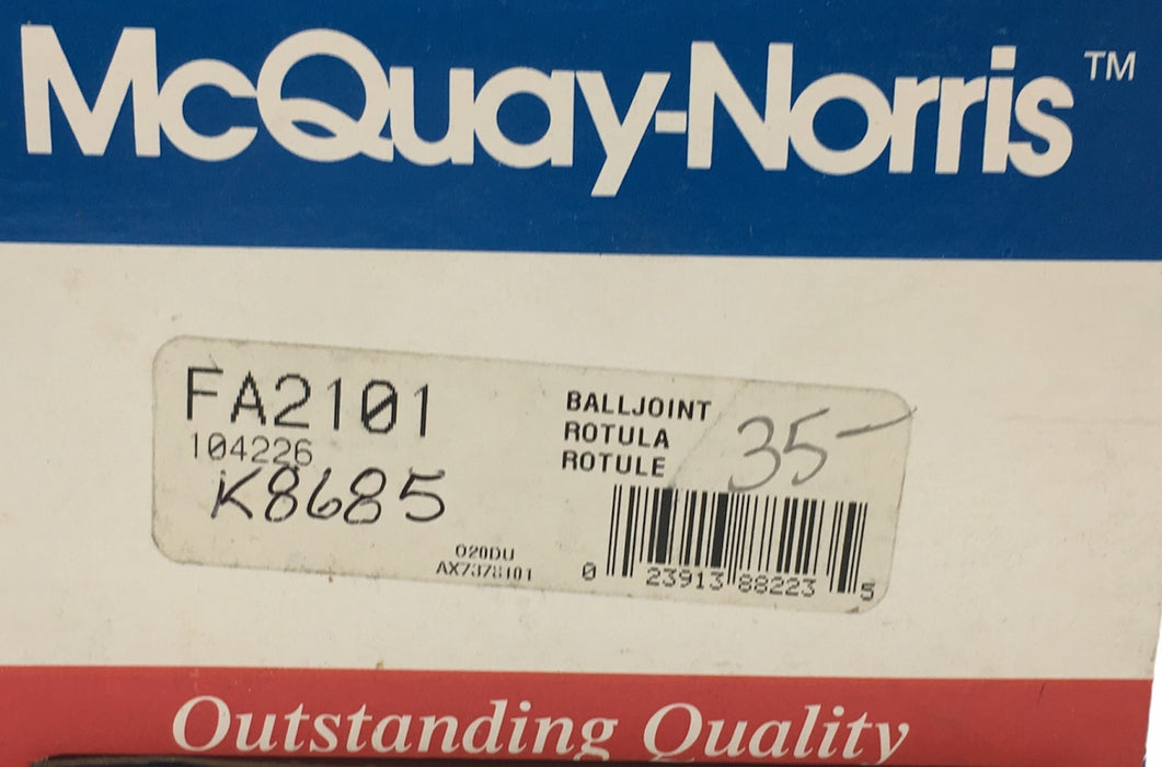 McQuay-Norris Suspension Ball Joint FA2101 NOS