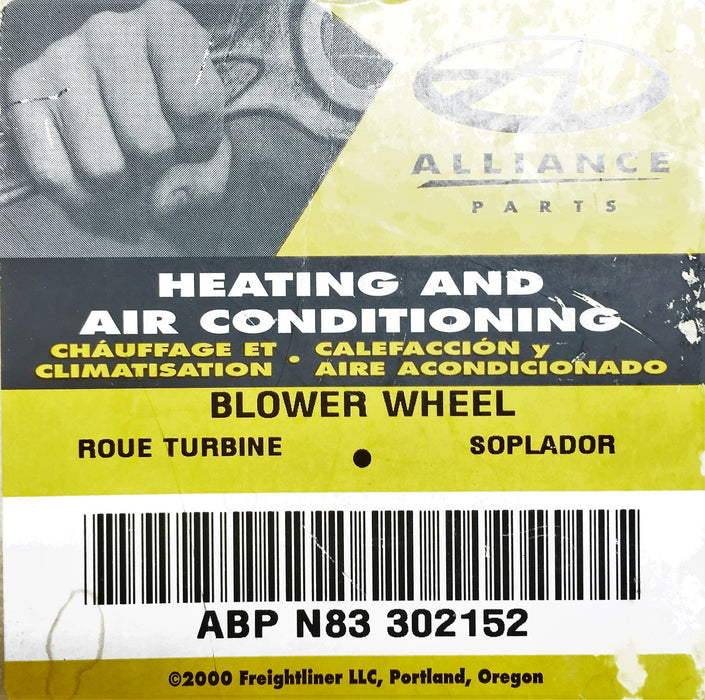 Alliance Parts/Freightliner Blower Wheel ABP N83 302152 NOS