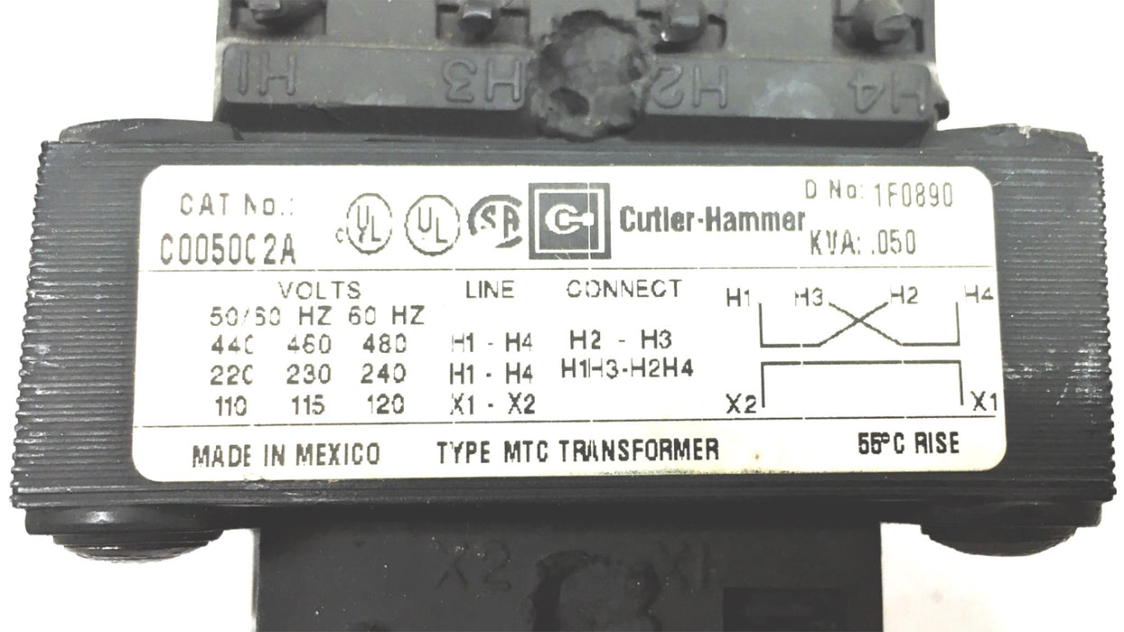 Cutler Hammer Control Transformer C0050C2A USED