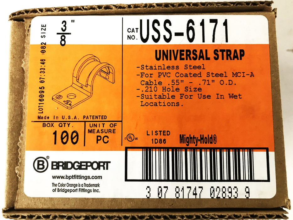 Bridgeport Stainless Steel Universal Strap USS-6171 [Box of 100] NOS