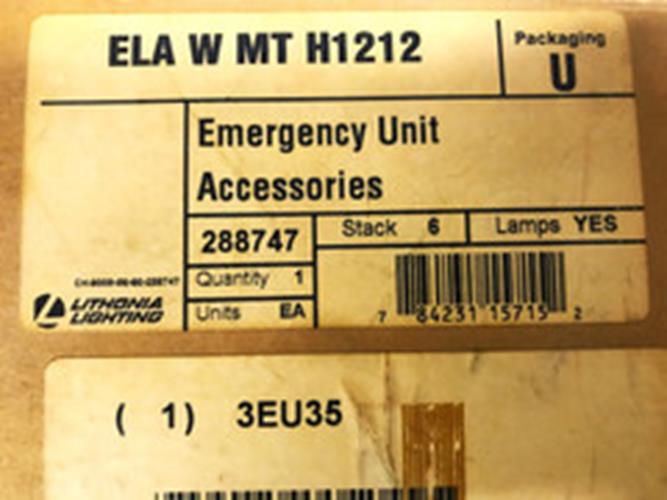 Lithonia Lighting Metal Single Sealed Remote Lead Lamp ELA-W-MT-H212 NOS