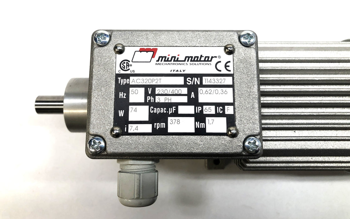 Minimotor 50Hz 74W 230/400V 378RPM Gearmotor AC320P2T NOS