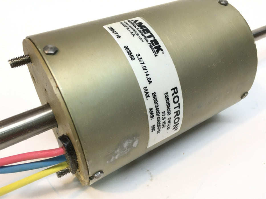 Ametek Rotron Blower Motor 52836500 CW (LE) 27.6 VDC, 2600/3400/4300 RPM