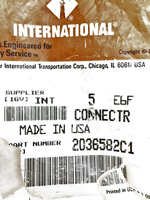International/Navistar Connector 2036582C1 [Lot of 5] NOS