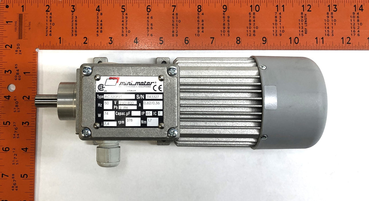 Minimotor 50Hz 74W 230/400V 378RPM Gearmotor AC320P2T NOS