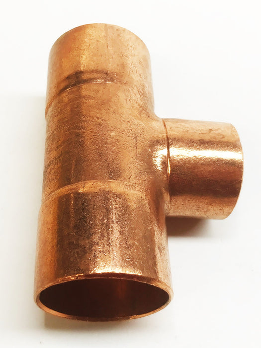 Unbranded 1-1/2" Sweat x 1-1/4" Sweat x 1-1/2" Sweat Copper Tee [Lot of 2] NOS