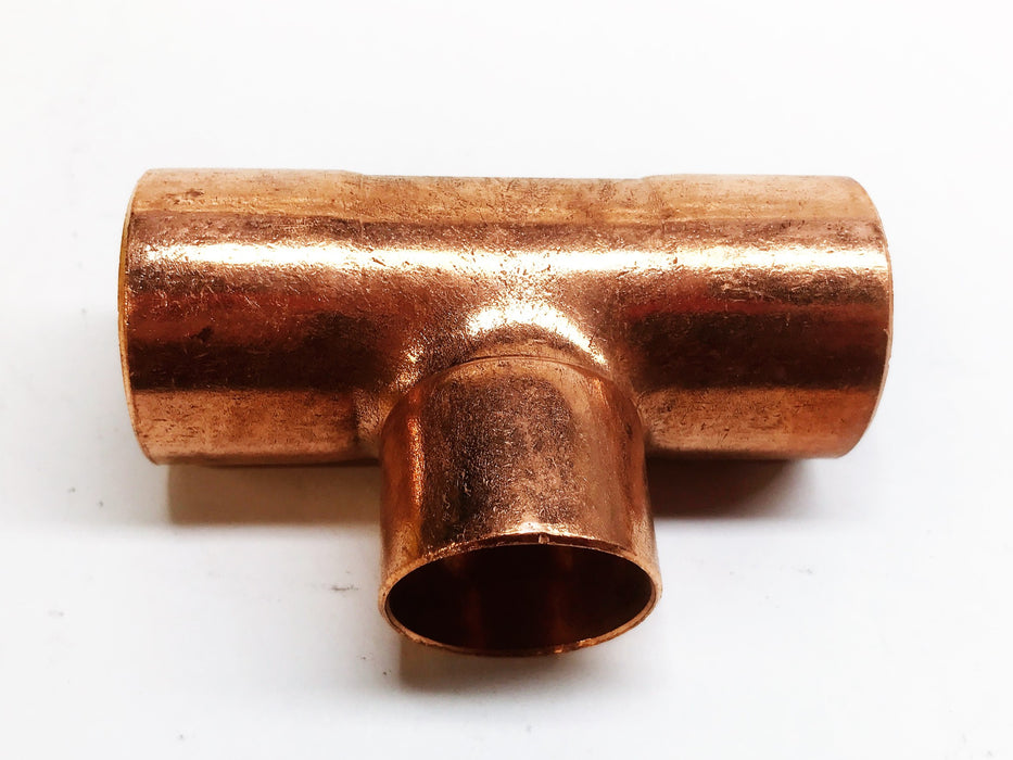 Unbranded 1-1/2" Sweat x 1-1/4" Sweat x 1-1/2" Sweat Copper Tee [Lot of 2] NOS