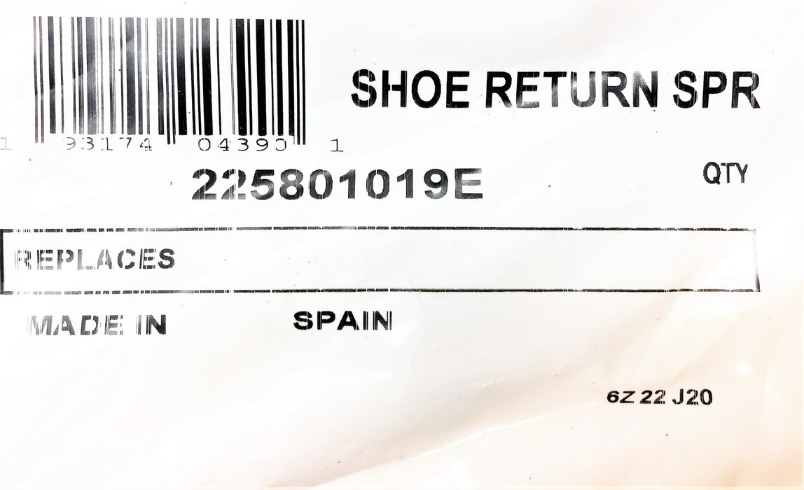 UNBRANDED Shoe Return Spring 225801019E [Lot of 2] NOS