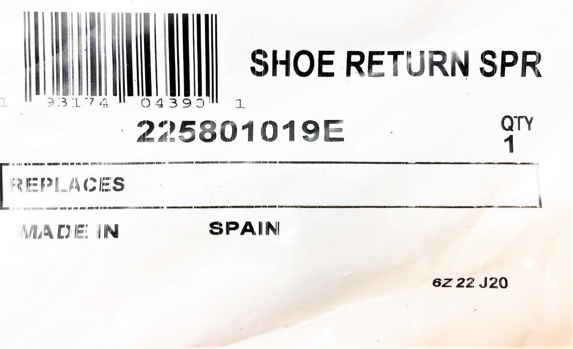 UNBRANDED Shoe Return Spring 225801019E [Lot of 4] NOS