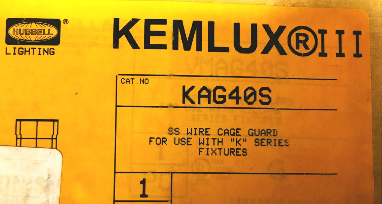 Hubbell Kemlux III 7-3/4 inch Wire Lighting Guard KAG40S/VMAX40S NOS