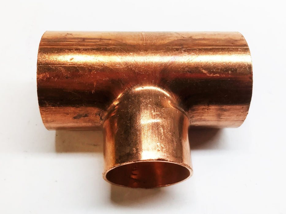 Unbranded 2" Sweat x 1-1/2" Sweat x 2" Sweat Copper Reducing Tee NOS