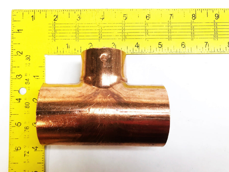 Unbranded 2" Sweat x 1-1/2" Sweat x 2" Sweat Copper Reducing Tee NOS