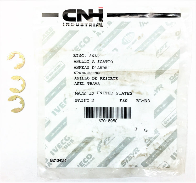 Snap Ring for CASE NEW HOLLAND/CNH 87016950 [Lot of 3] NOS