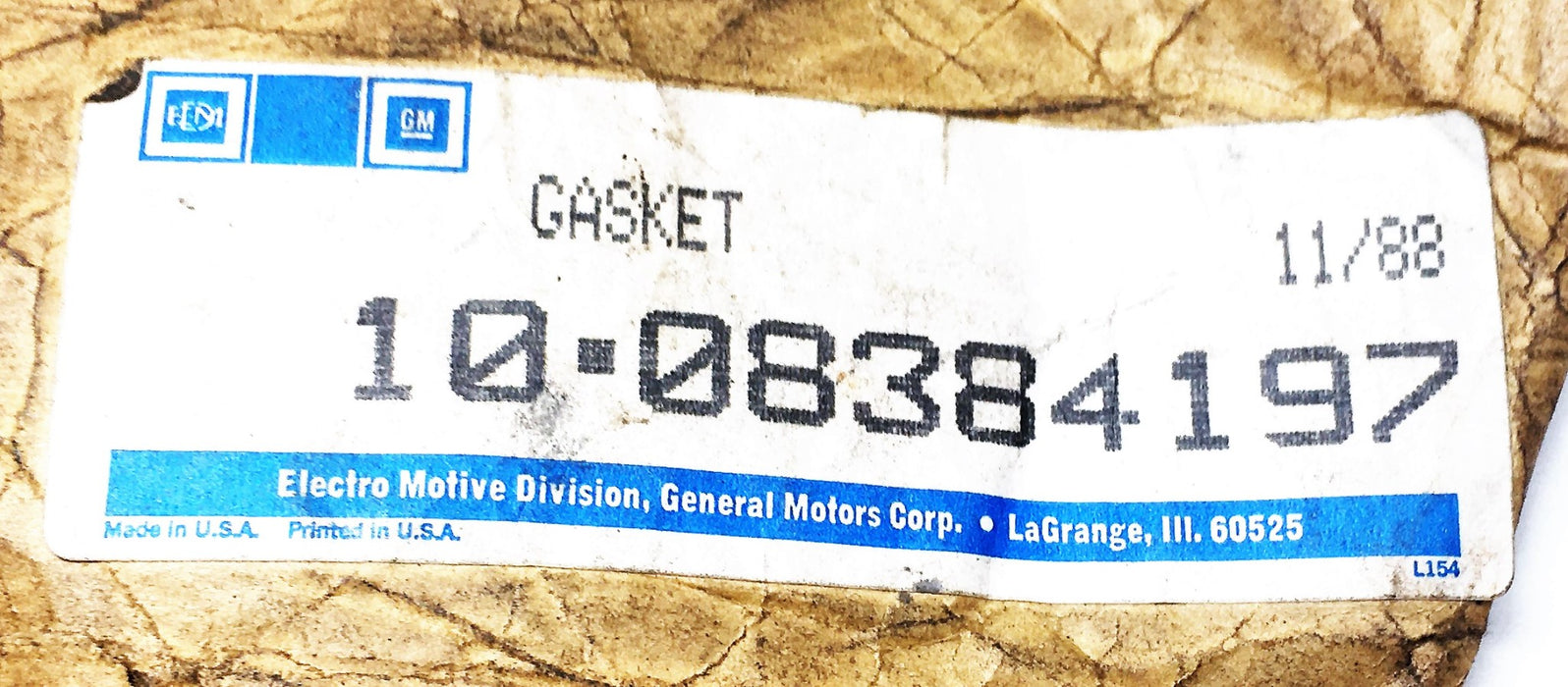 GM EMD 10 Piece Rubber Gasket Set 8384197 NOS