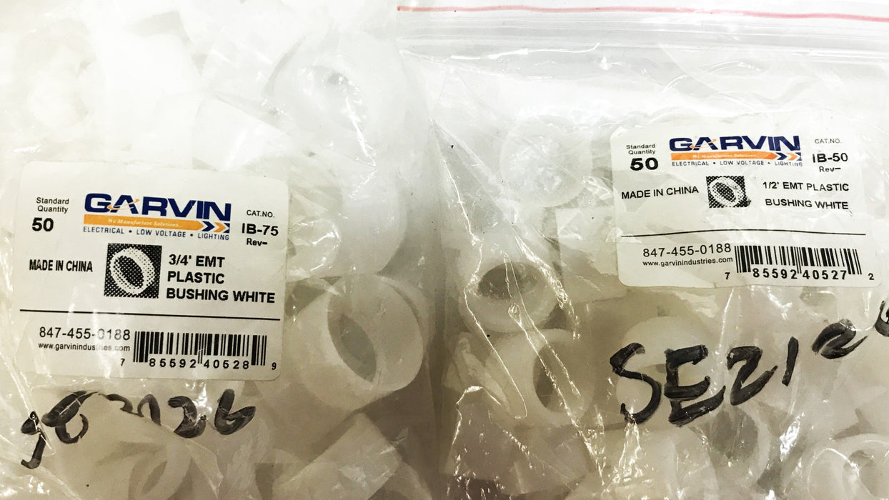 Garvin Insulating Bushing 1/2" and 3/4" Sizes IB-50 and IB-75 [Lot of 200] NOS