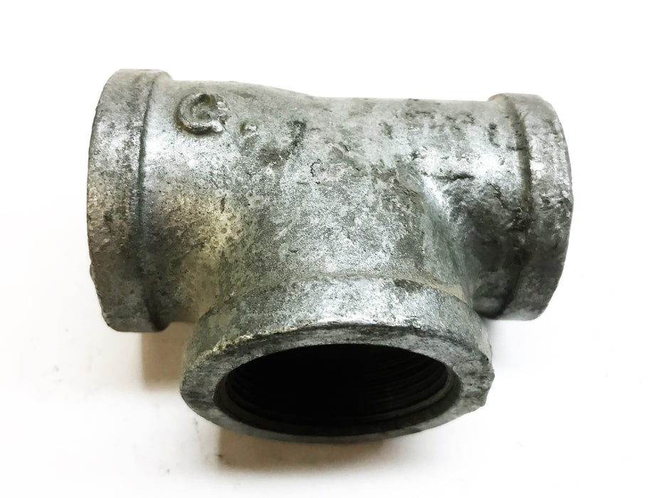 Unbranded Galvanized 1-3/4" F x 1-3/4" F x 1-1/2" F Tee Coupling [Lot of 2] NOS