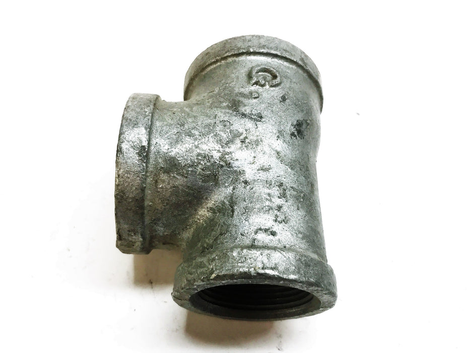 Unbranded Galvanized 1-3/4" F x 1-3/4" F x 1-1/2" F Tee Coupling [Lot of 2] NOS