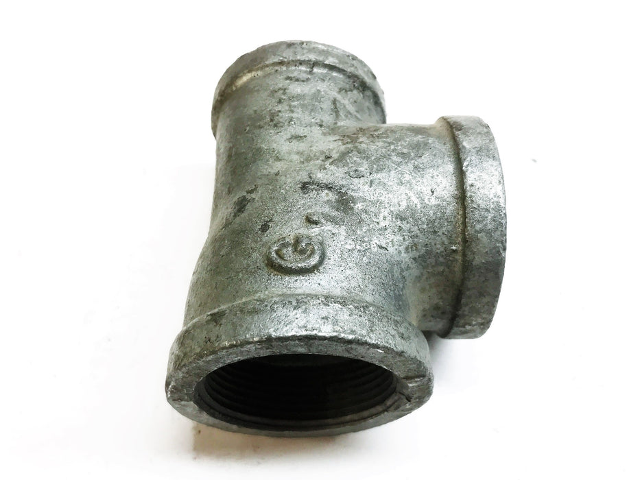 Unbranded Galvanized 1-3/4" F x 1-3/4" F x 1-1/2" F Tee Coupling [Lot of 2] NOS