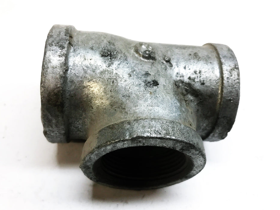 Unbranded Galvanized 1-3/4" F x 1-1/2" F x 1-1/2" F Tee Coupling [Lot of 2] NOS