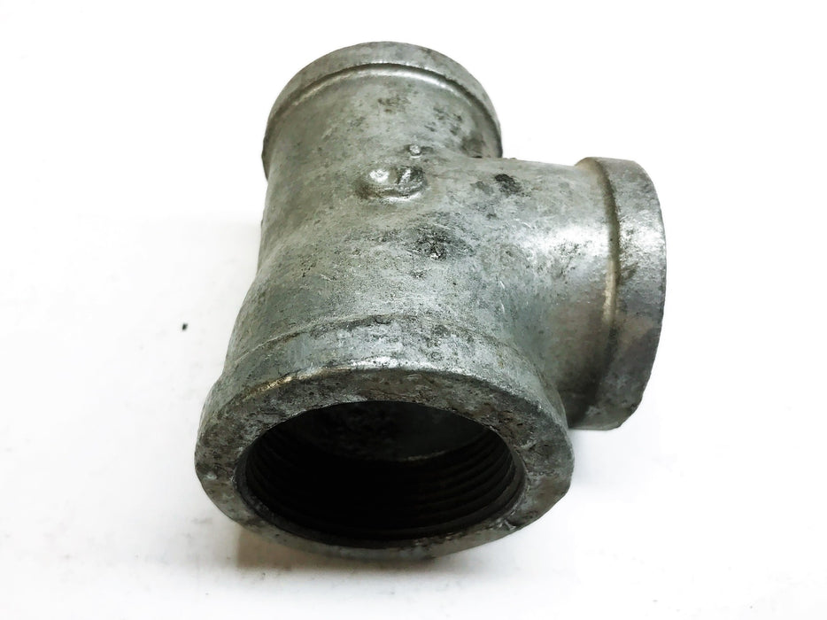 Unbranded Galvanized 1-3/4" F x 1-1/2" F x 1-1/2" F Tee Coupling [Lot of 2] NOS