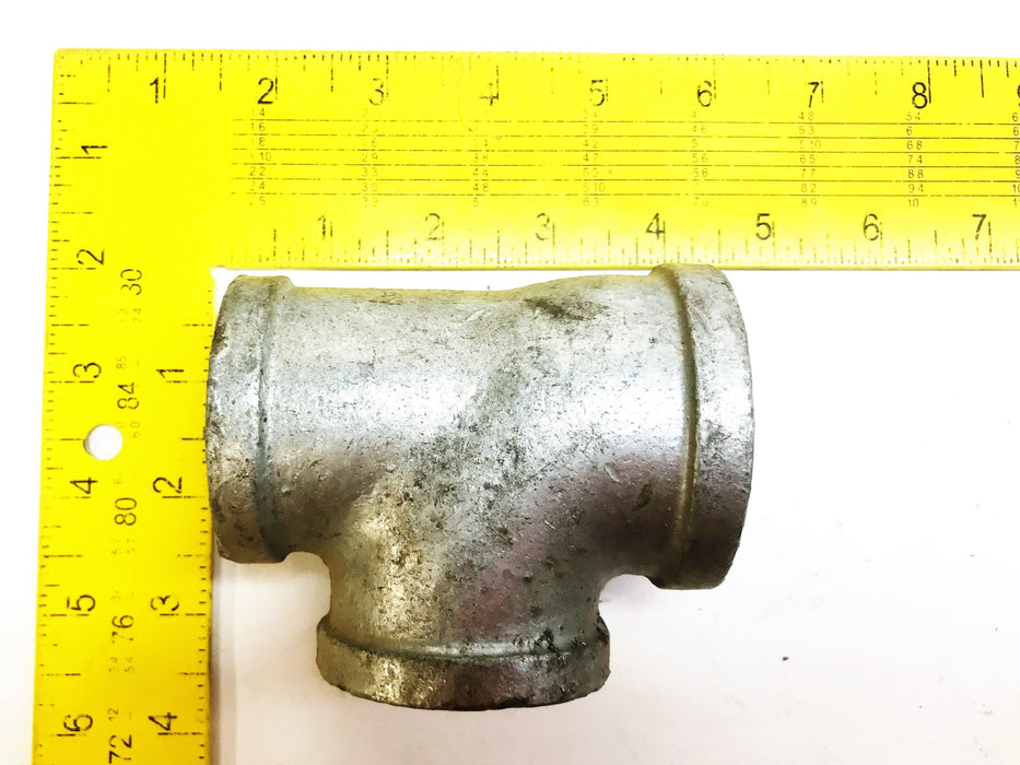 Unbranded Galvanized 1-3/4" F x 1-1/2" F x 1-1/2" F Tee Coupling [Lot of 2] NOS