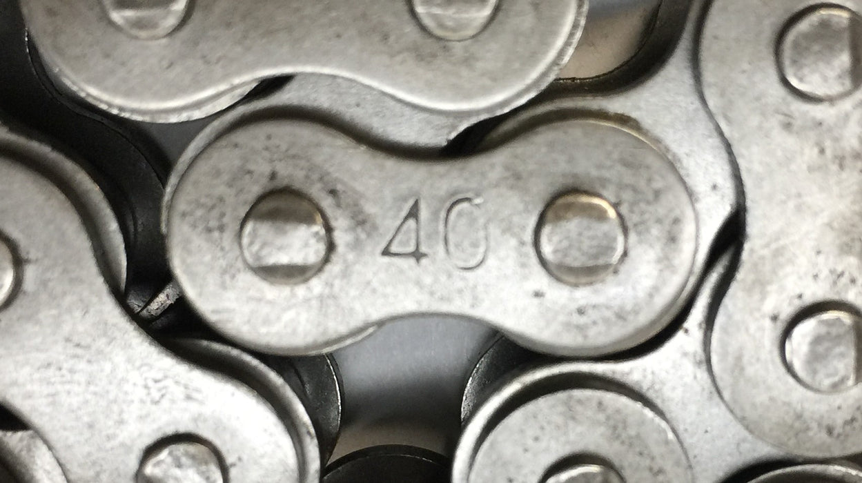 Unbranded 10' Single Strand #40 Roller Chain w/o Connecting Link NOS