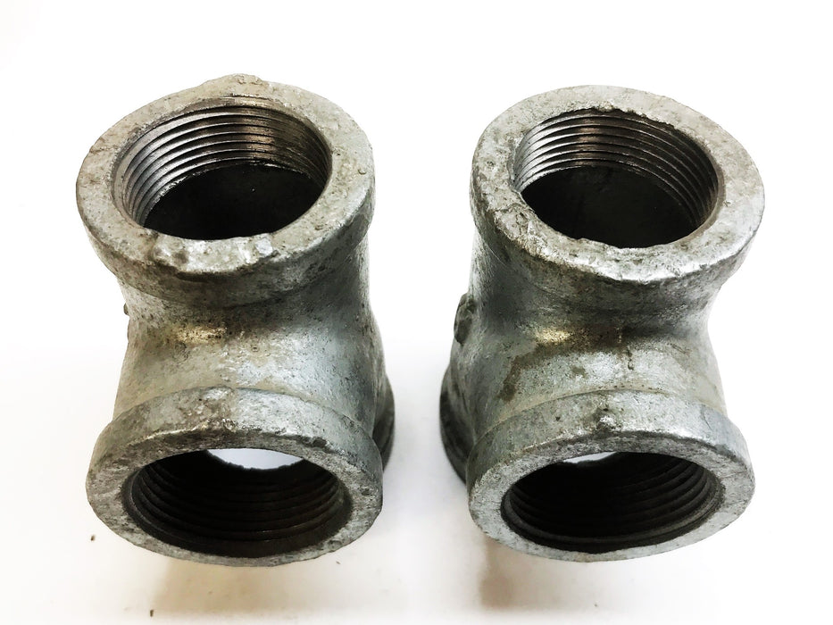 Unbranded Galvanized 1-3/4" F x 1-1/2" F x 1-1/2" F Tee Coupling [Lot of 2] NOS