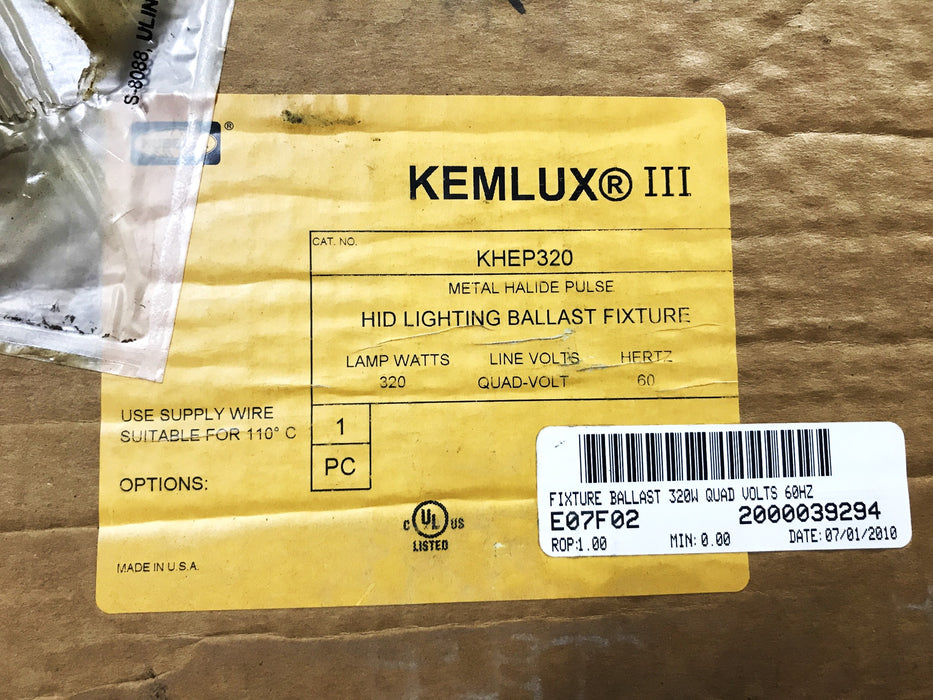 Hubbell Kemlux III 7-3/4 inch Lighting Ballast Fixture KHEP320 NOS
