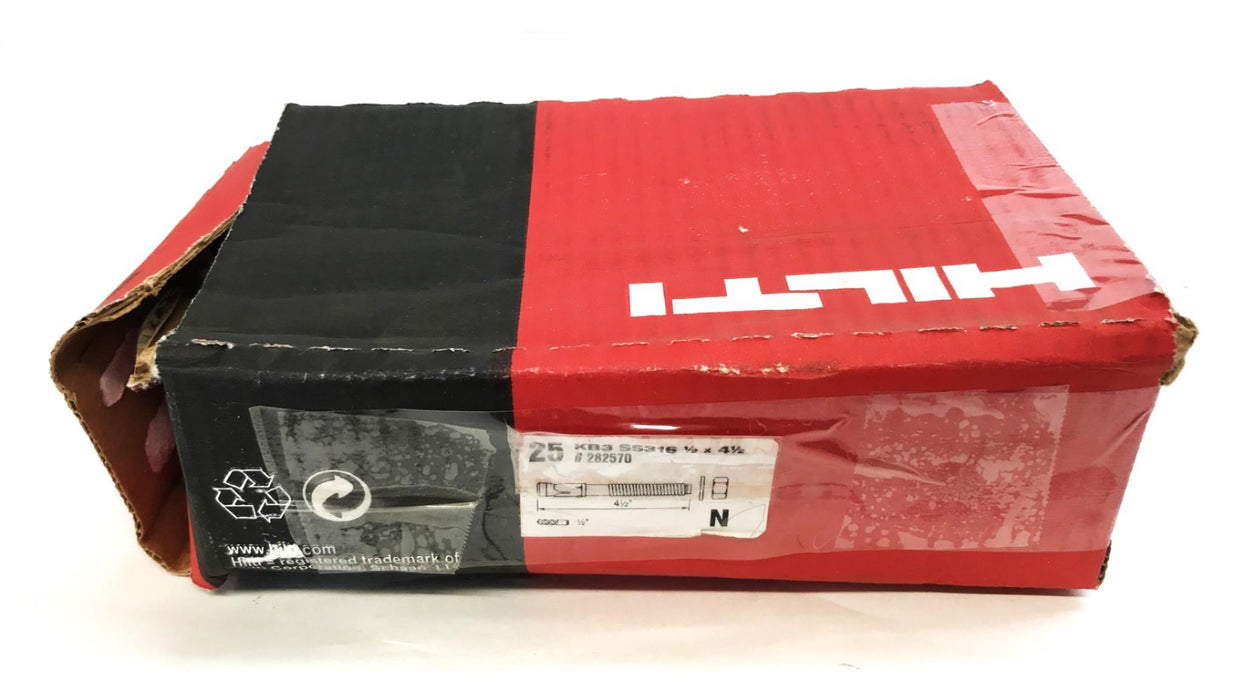 Hilti KB3-SS316 Stainless Steel Expansion Anchor Bolt 282570 [Box of 25] NOS