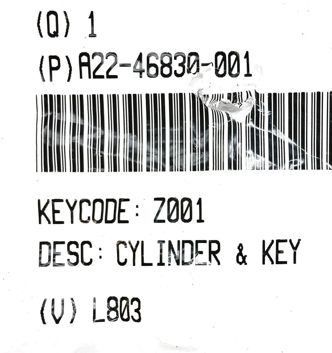 Freightliner Cylinder and Key A22-46830-001 (Z001) NOS