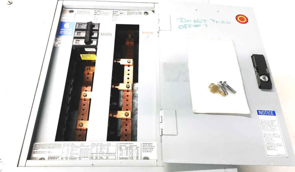 Westinghouse Challenger PowerMaster 3PH 4W PRL1 Panel Board YS2027 (735589) USED