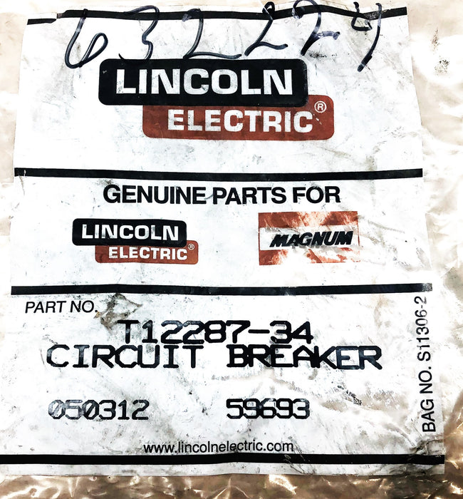 Lincoln Electric Magnum Circuit Breaker T12287-34 NOS